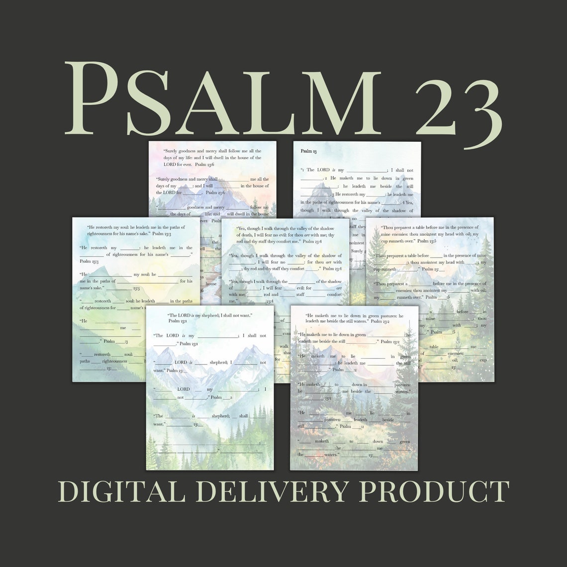 Fill in the Blank, Printable Bible Study Sheet, Psalm 23, Memory Verse ...