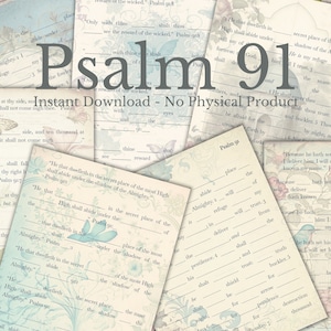 Psalm 91 Bible Study Worksheet, Fill-In-The-Blank (Digital Download)