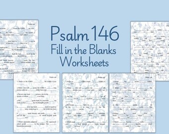 Psalm 146 Fill in the Blank Bible Study KJV Worksheets (Digital Download)