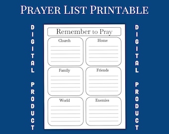 Prayer List, Simple Basic, Remember to Pray