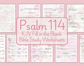 Psalm 114 Bible Study Worksheet, Fill in the Blank (Digital Download)