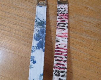 Keychain Wristlet, 8" Wristlet, Upcycled from Clothing