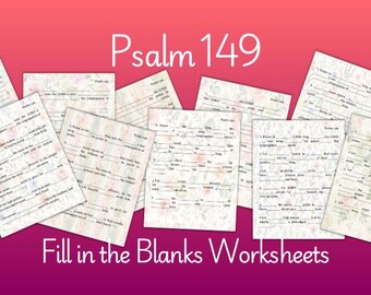 Psalm 149 Bible Study Worksheet, Fill-In-The-Blank (Digital Download)