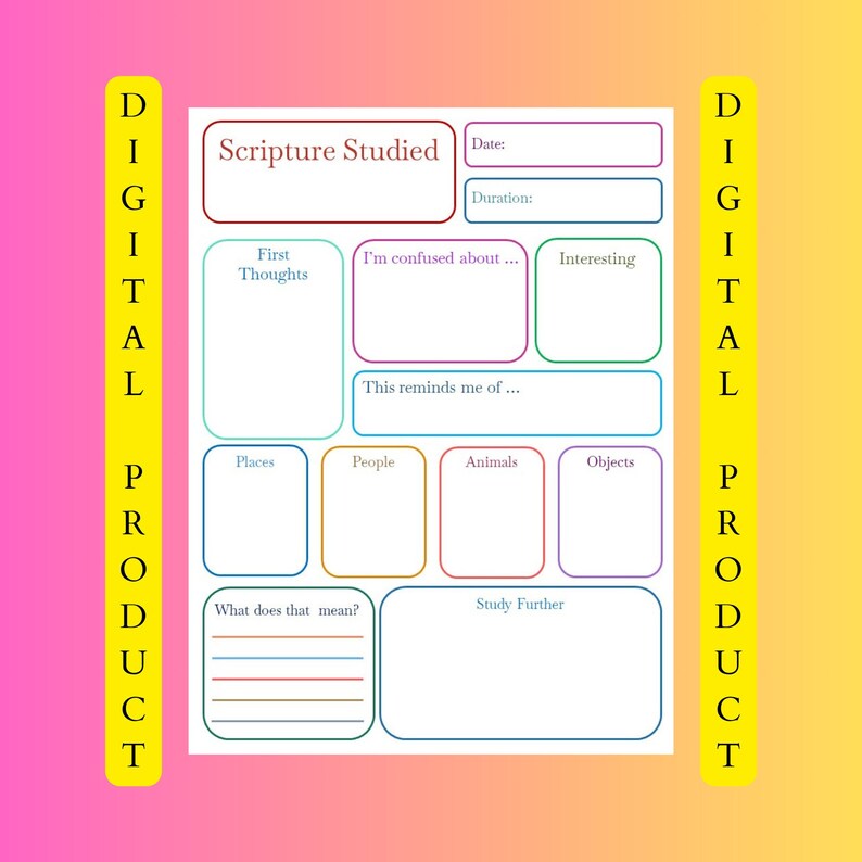 Beginner Bible Study Printable, Scripture Study Tool, Bible Study ...