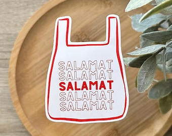 Salamat Bag Filipino Sticker | Cute Gift Philippines Stickers Water Resistant Vinyl Stickers for Laptop, Water Bottle
