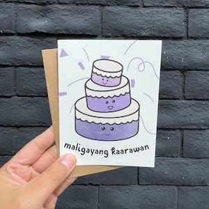Filipino Birthday Greeting Card Handmade Greeting Card with Envelope | Maligayang Kaarawan Greeting Card