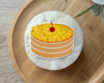 Mango Cake Filipino Sticker | Cute Birthday Gift Philippines Stickers Water Resistant Vinyl Stickers for Laptop, Water Bottle | Red Ribbon