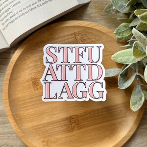 STFUATTDLAGG Sticker | Romance Reader Sticker | Romance Book Merch | Smut Sticker | Dark Romance Sticker | Bookish Kindle Sticker