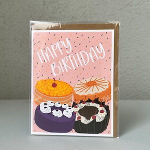 Filipino Cakes Birthday Greeting Card Handmade Greeting Card with Envelope | Red Ribbon Cakes