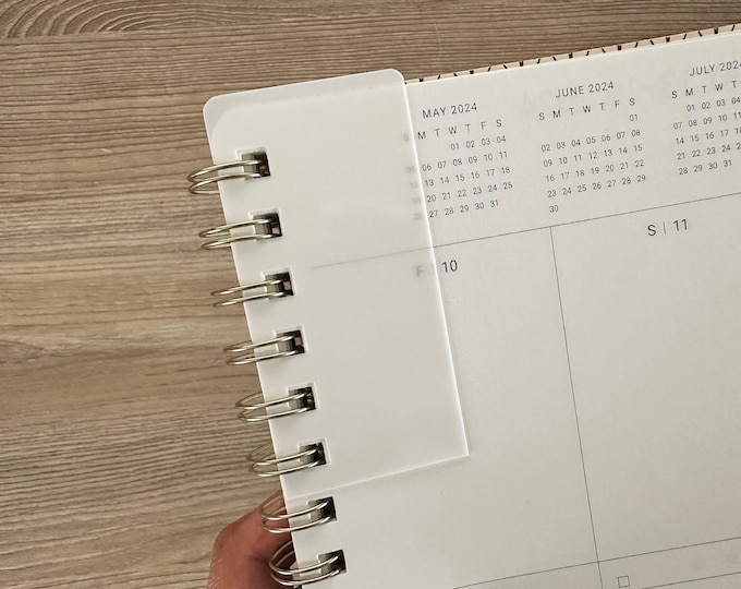 Milky White Minimalist Snap-in Double Coil Planner Bookmark for Daily ...