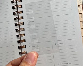 Minimalist Snap-In Double Coil Planner Bookmark for Daily Planner or Weekly Planner