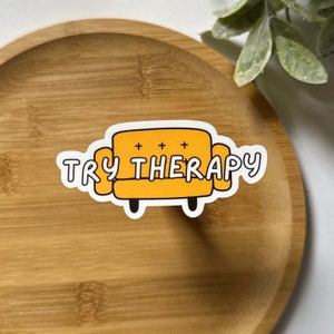 TRY THERAPY | Pretty Stickers Waterproof Vinyl Stickers for Laptop, Hydroflask | Inspire | Journaling
