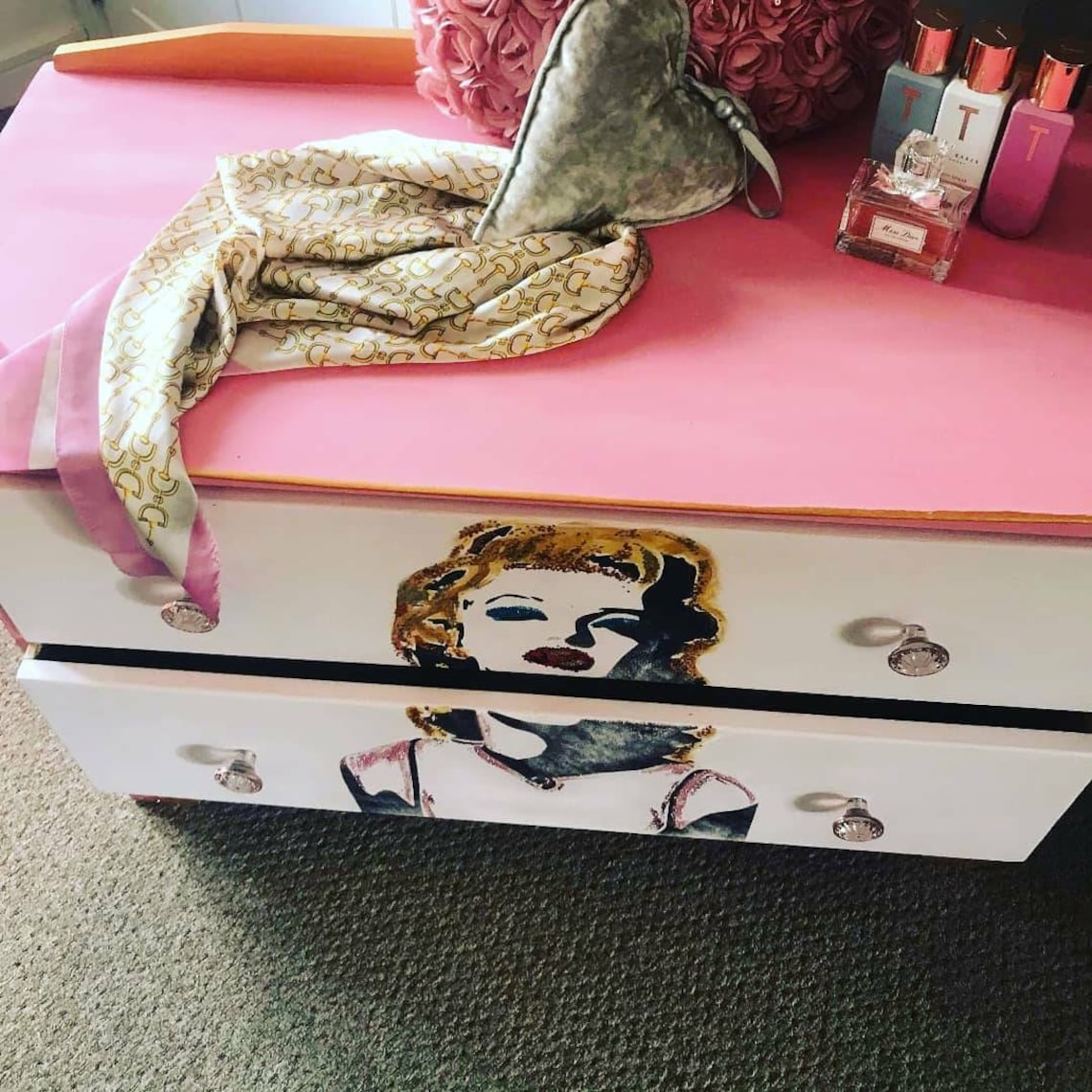 ICONIC MARILYN MONROE furniture upcycled two drawer chest of Etsy