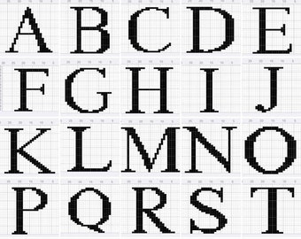 crochet letter chart etsy