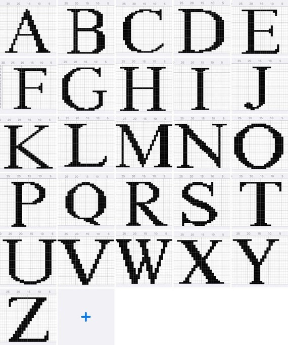Alphabet Knitting Charts Etsy Canada