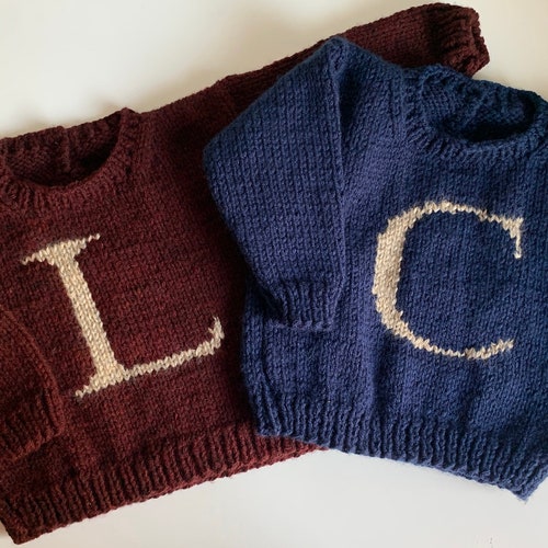Toddler Personalized Initial Sweater - Etsy