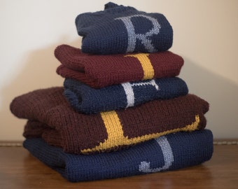 Knit Pattern Bundle: Baby, Toddler, and Child Initial Sweaters, Weasley Sweater, Personalized Letter Jumper