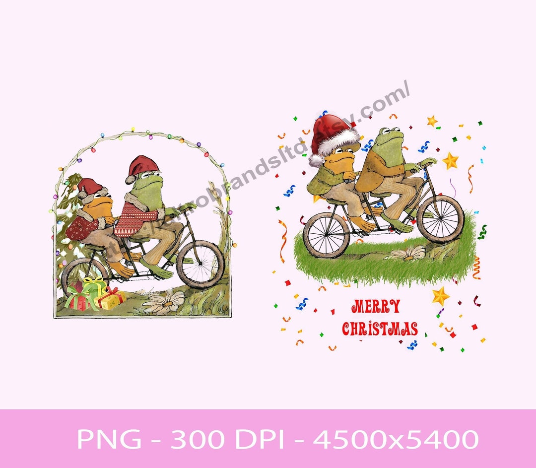 Christmas Frog and Toad PNG Vintage Merry Christmas Frog and - Etsy