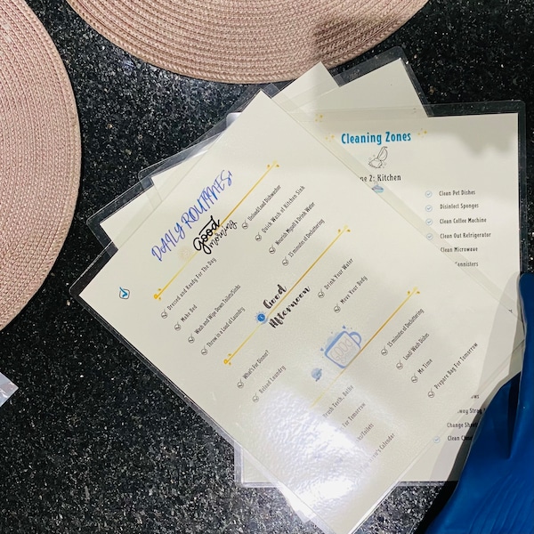 Fly Lady Inspired Routines/ Zone Cleaning Checklists: Dry Erase Sheets