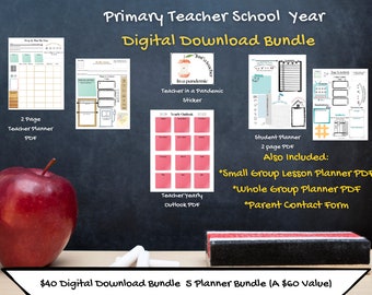 The Unique Teacher Planner Digital Download Bundle