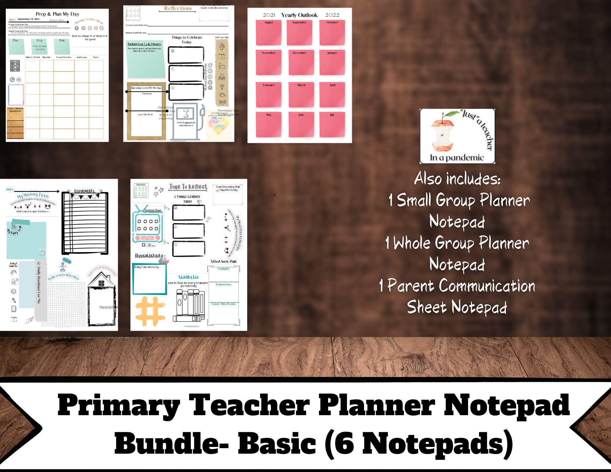 The Unique Teacher Planner Notepad Bundle Etsy