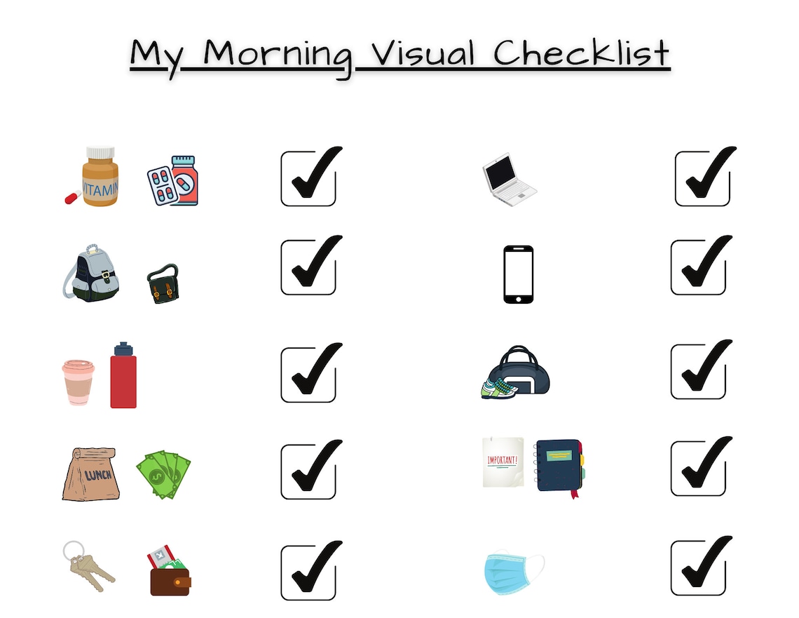 Visual Checklist for Adults/kids - Etsy