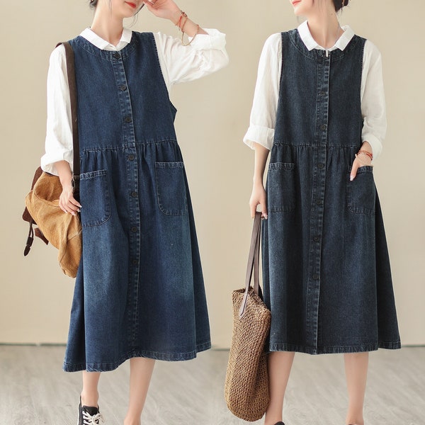 Denim Jumper Dress - Etsy