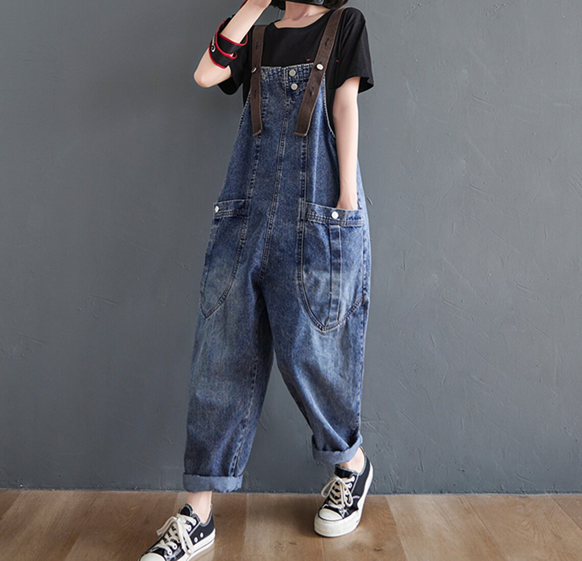 Retro Denim Overalls Baggy Jeans Jumpsuits Wide Leg Overall | Etsy
