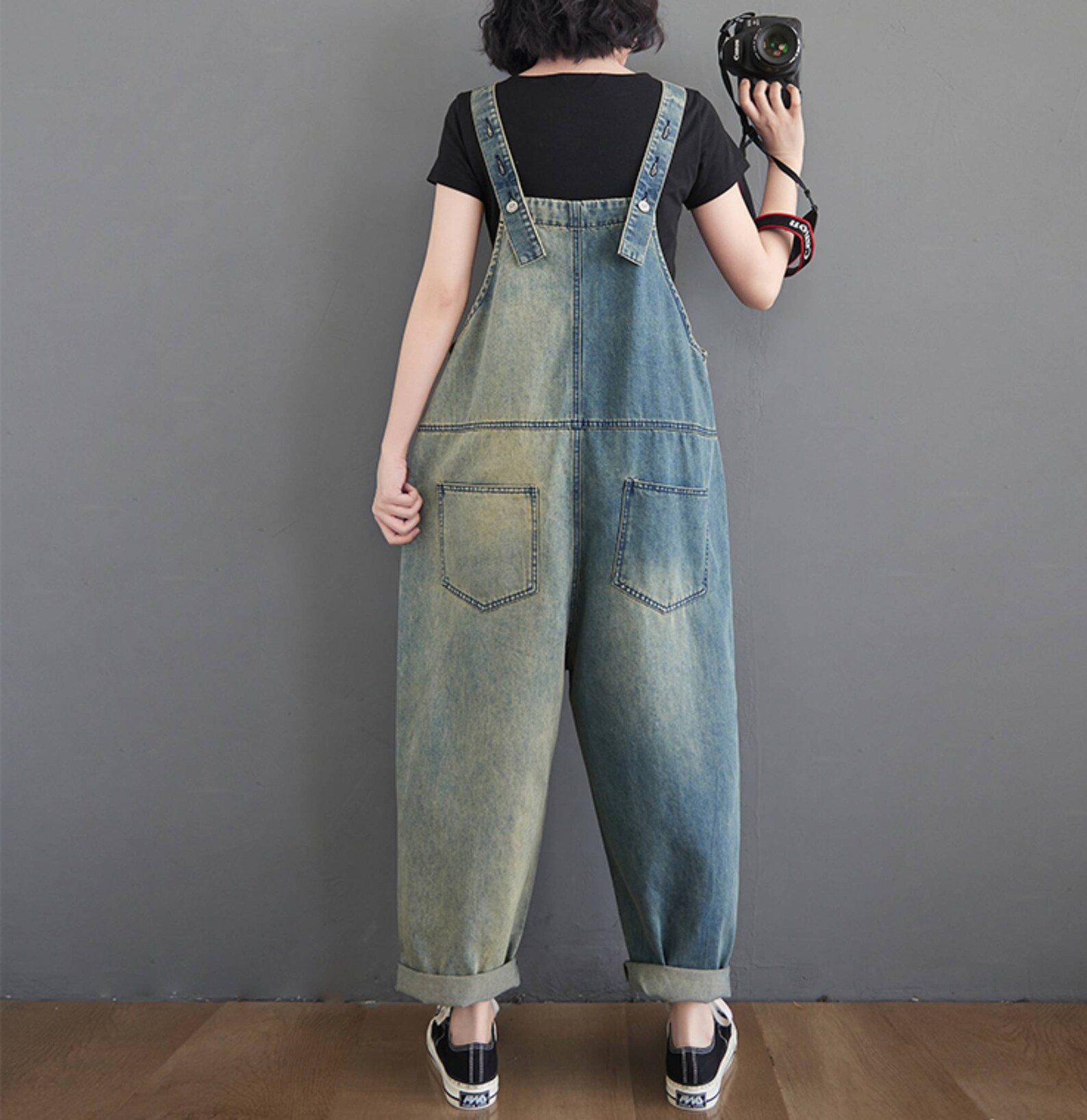 Stick Cloth Denim Overalls Baggy Jeans Jumpsuits Plus Size - Etsy