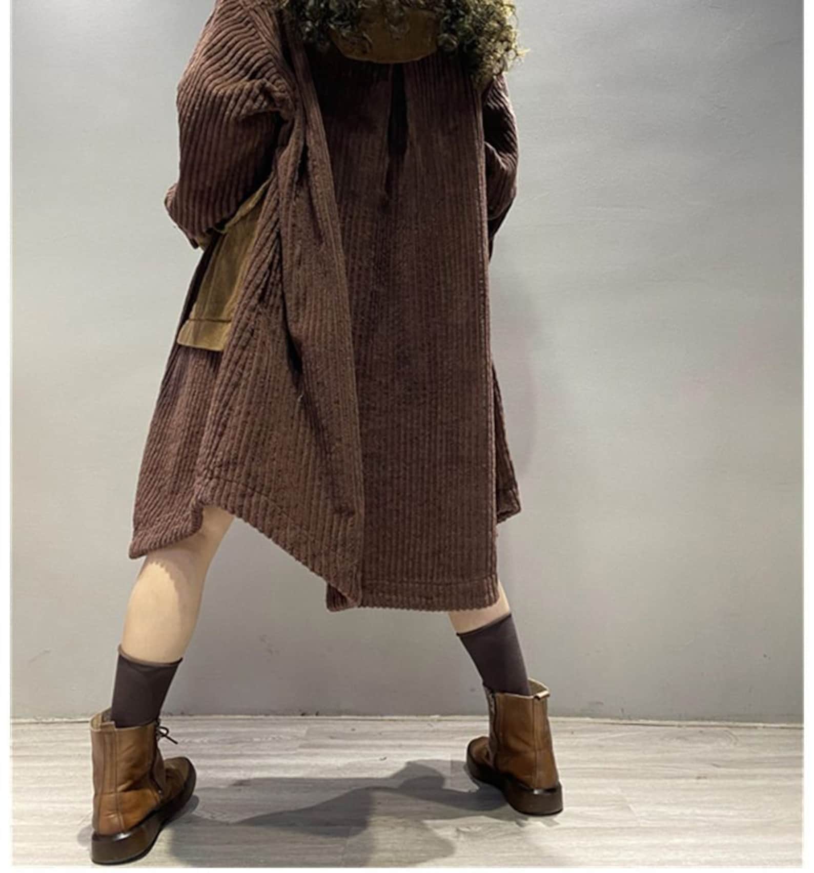 Red Corduroy Coat Long Corduroy Coats Women's Casual Etsy