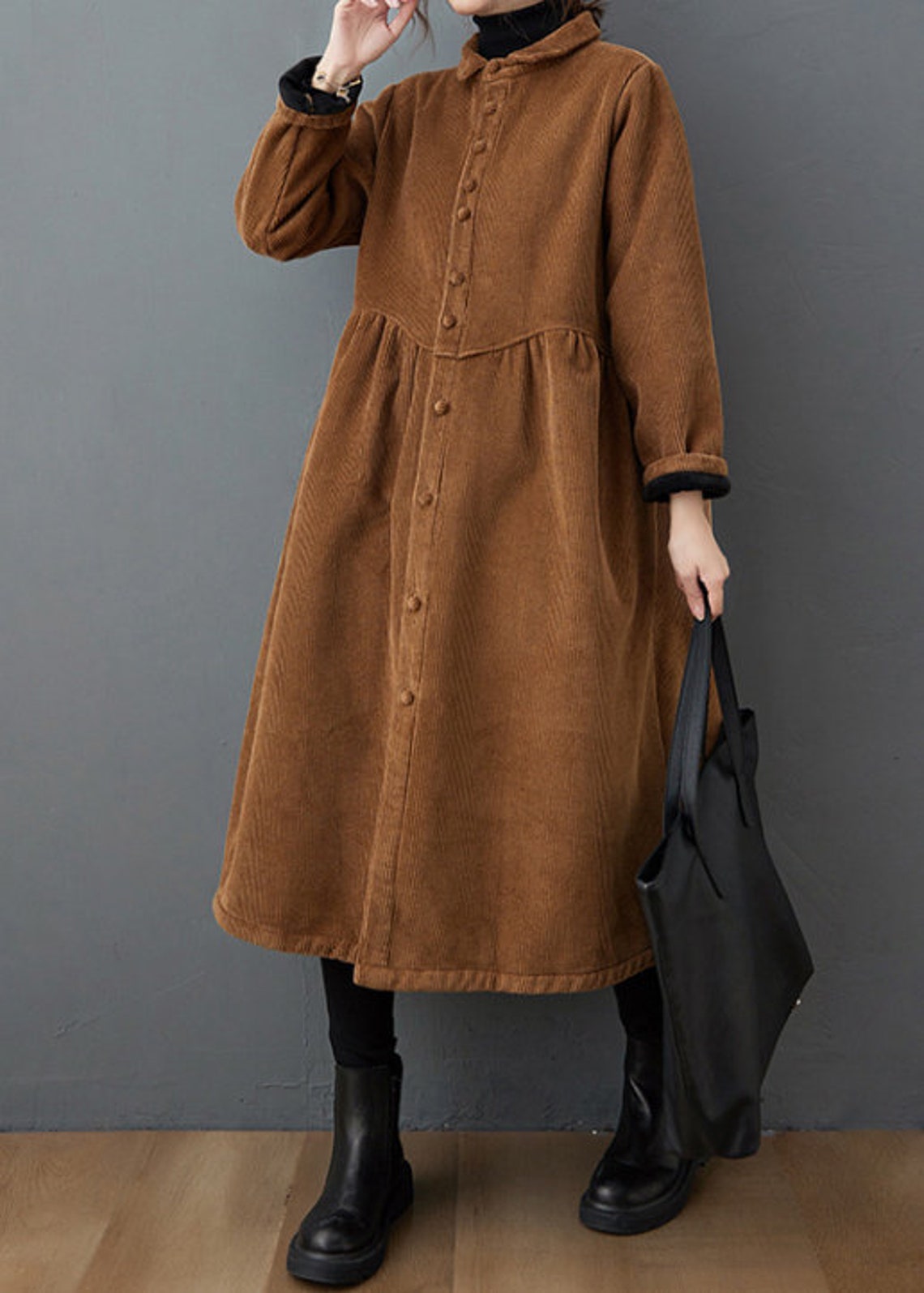 Green Corduroy Coat Long Corduroy Coats Women's Casual Etsy UK