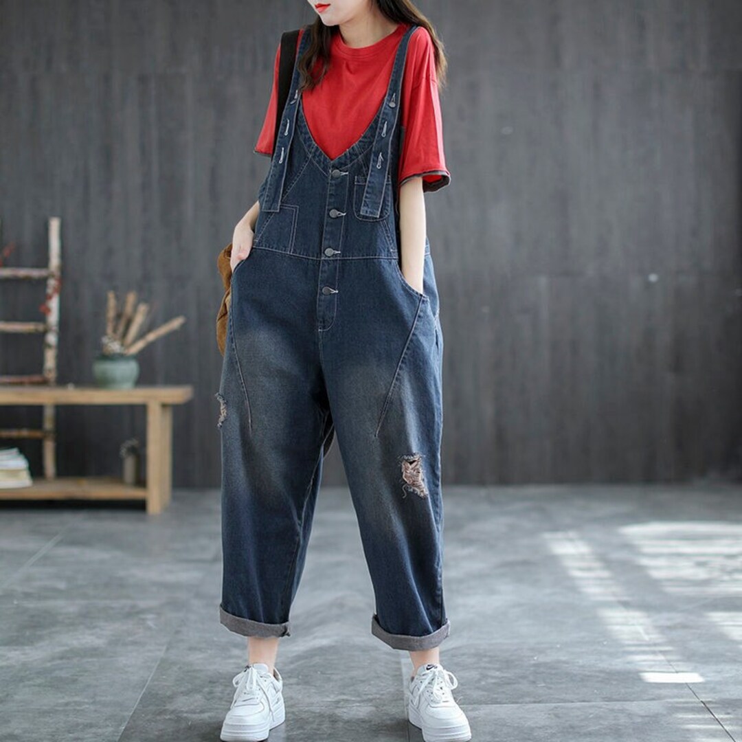 Woman Denim Overalls Wide Leg Overall Baggy Jeans Jumpsuits Etsy
