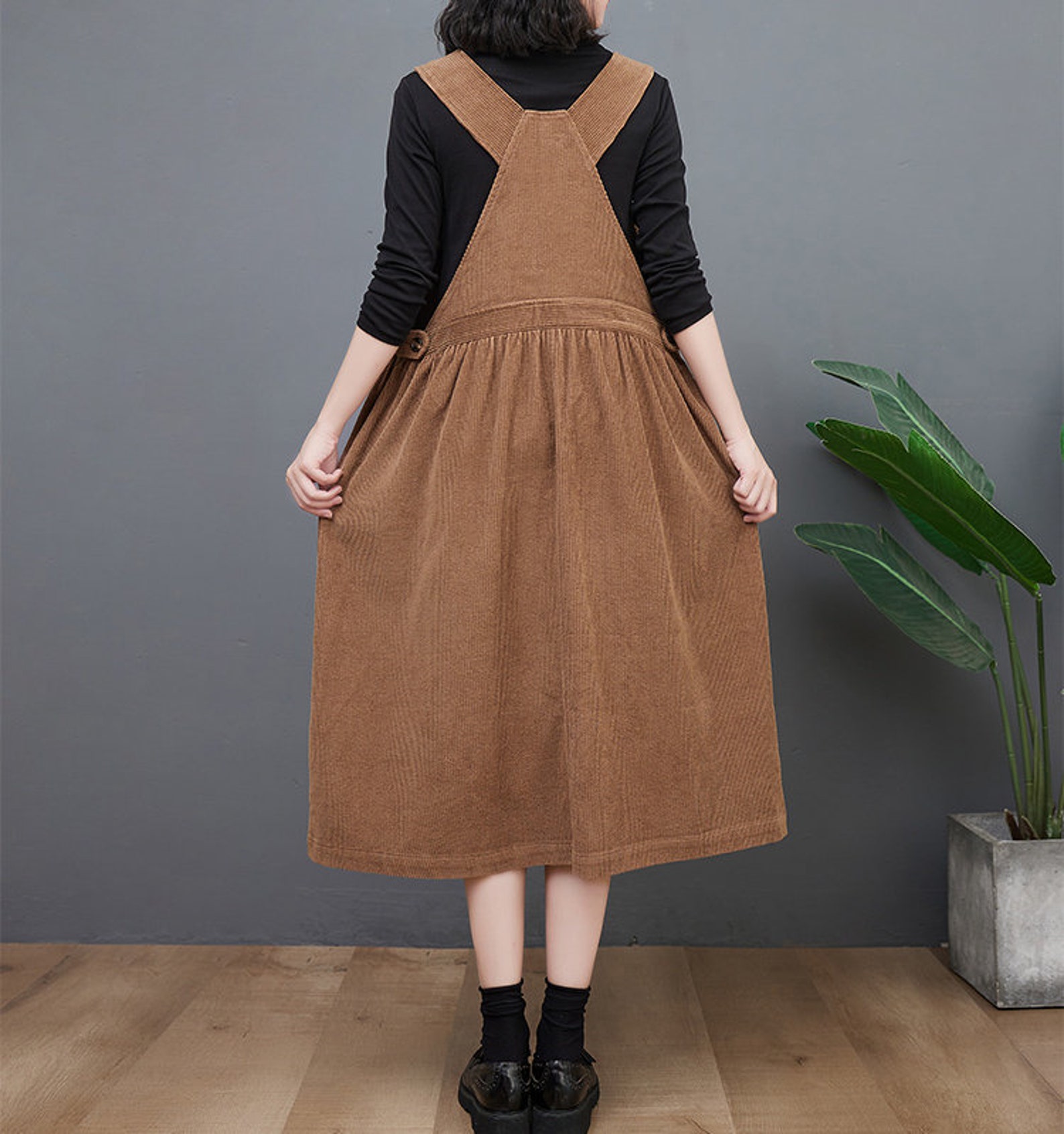 Cute Corduroy Dress Autumn Corduroy Overall Dress Women Etsy