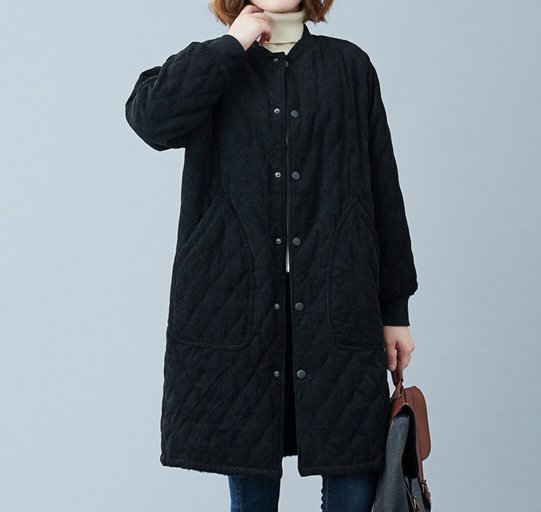 Warm Corduroy Coat Long Corduroy Coats Women's Casual Etsy