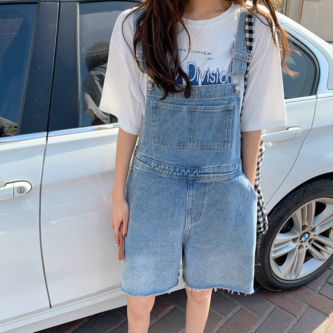 New Design Denim Overalls Baggy Overall Shorts Wide Leg Etsy