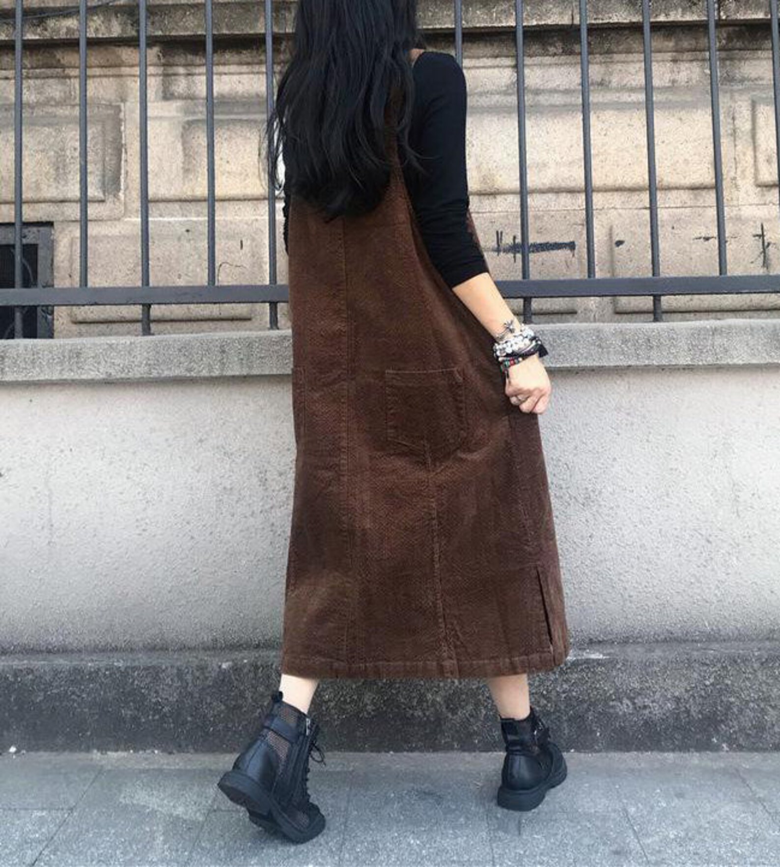 winter thick warm black corduroy dresses plus size casual long sleeve sweater dress
