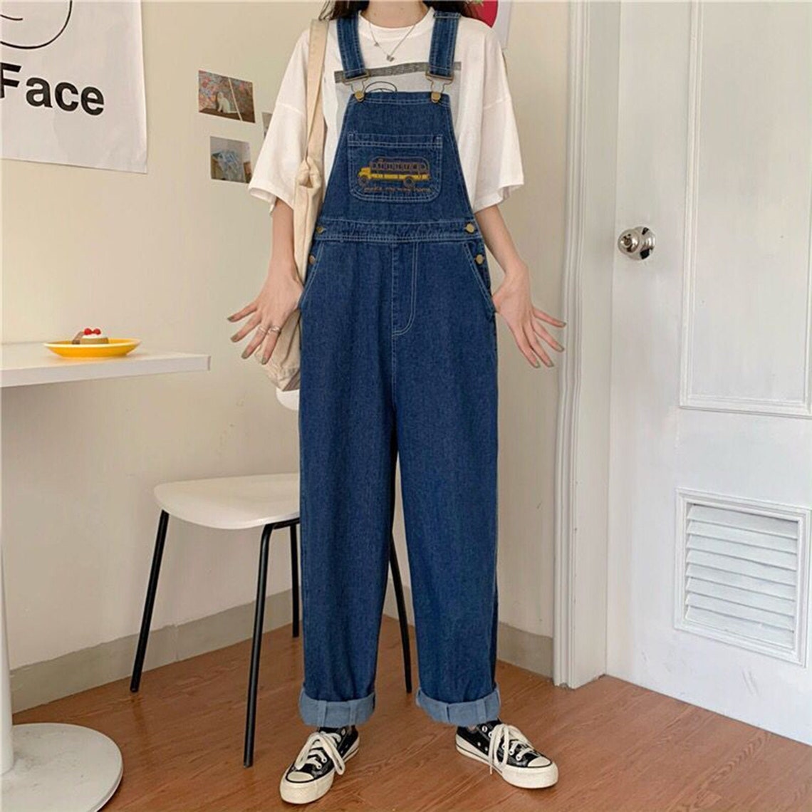 New Fashion Denim Overalls Baggy Jeans Jumpsuits Straight Etsy