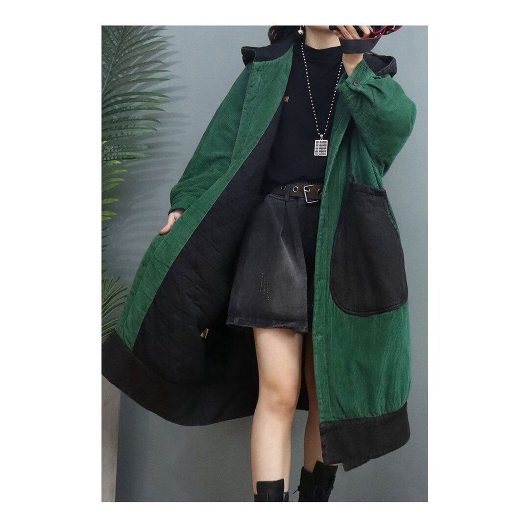 Warm Corduroy Coat Long Corduroy Coats Women's Casual Etsy