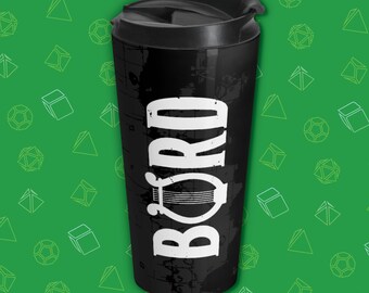 Bard Lyre White DnD Travel Mug | dungeons and dragons tumbler, dnd tumbler, dnd mug, cool dnd gifts, critical role mug, tankard dnd