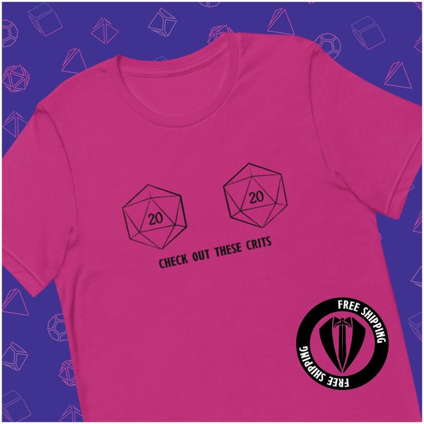 Check out these crits DnD Shirt | dnd women's clothing, dnd shirts funny, critical role, dungeons and dragons shirt, d&d christmas gifts