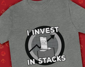 I invest in stacks black MTG Shirt } planeswalker, magic the gathering, mtg apparel, magic: the gathering, gifts for mtg players