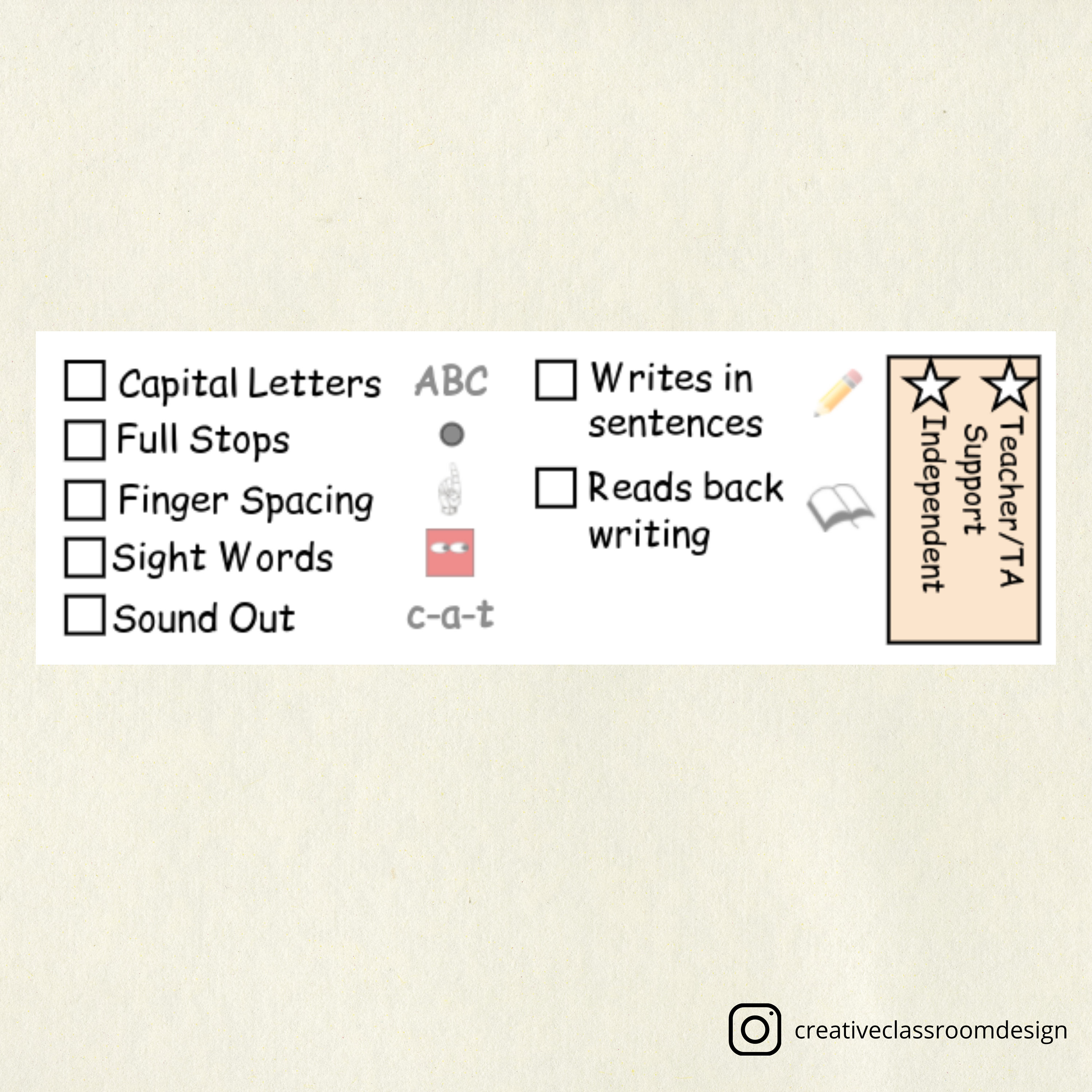 Basic Writing Checklist Punctuation Beginning Writer Etsy Australia