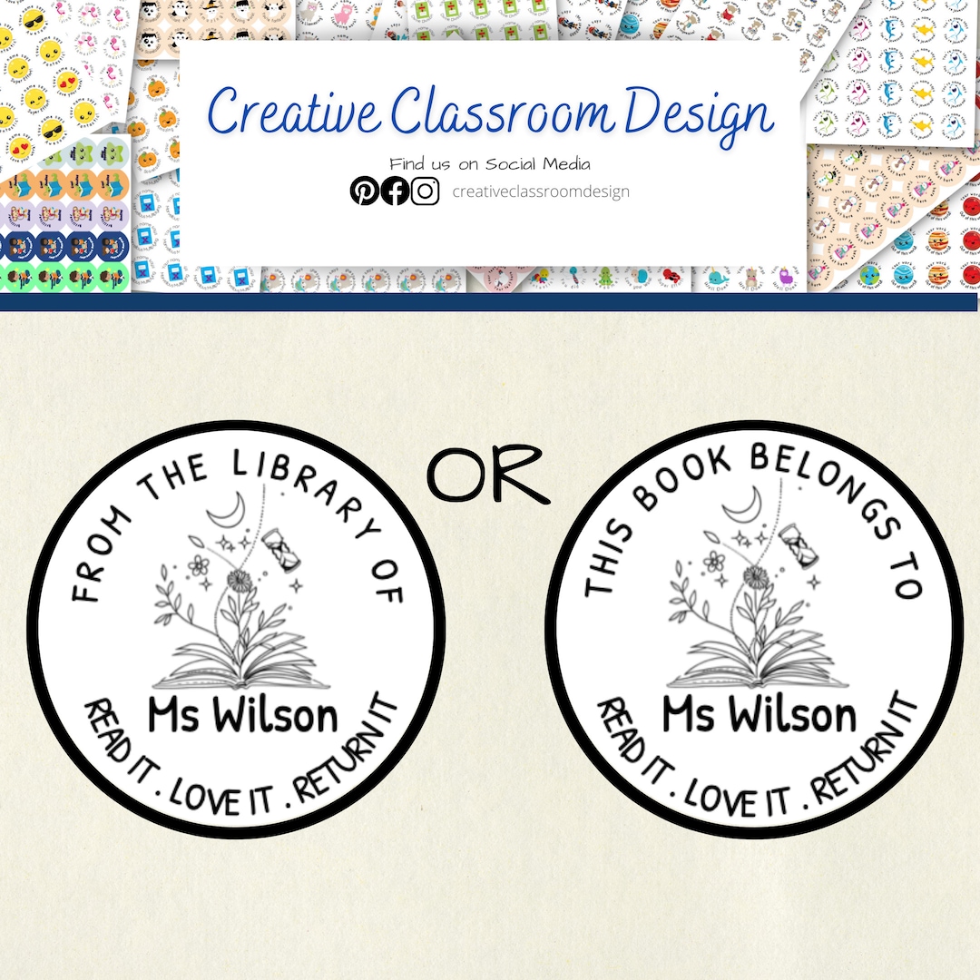 Book Stickers - From the Library of - Book Labels - This Book Belongs ...