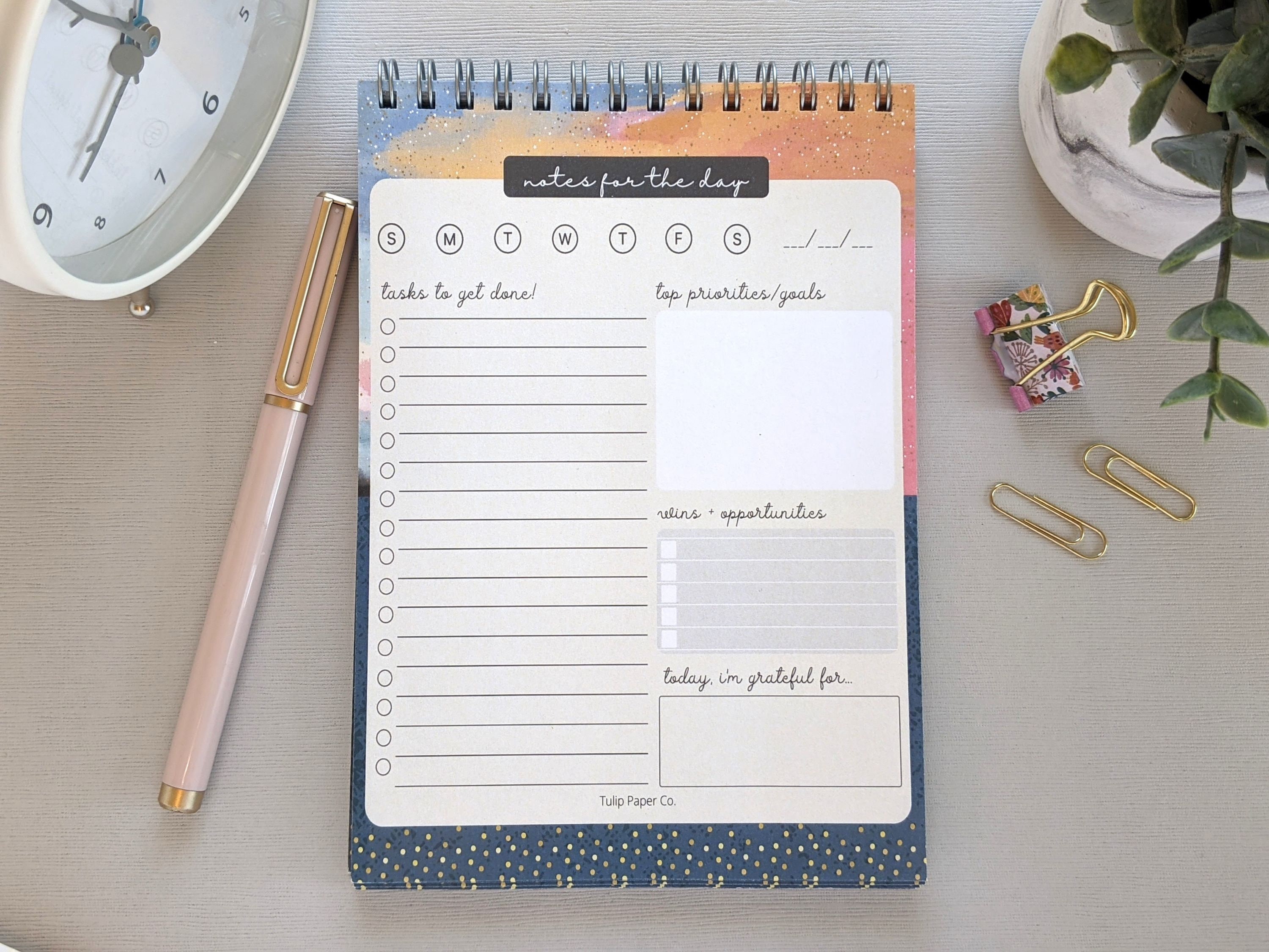 Daily Planner to Do List Spiral Notepad Etsy
