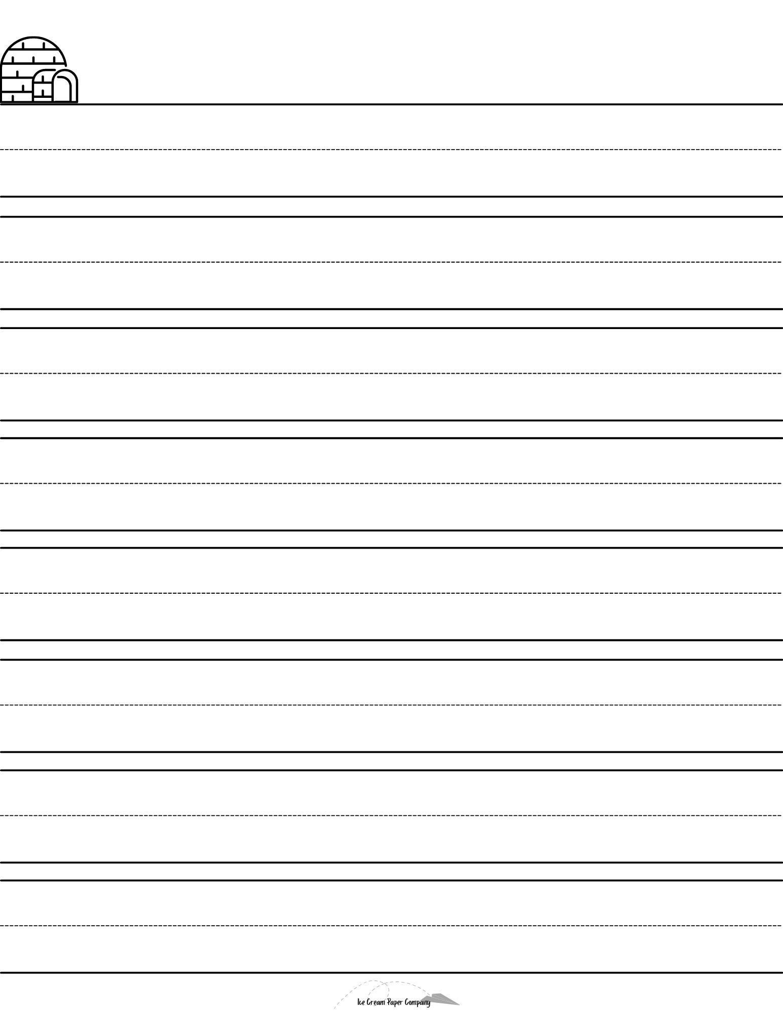 Printable Kindergarten Writing Paper With Manuscript Lines For Etsy