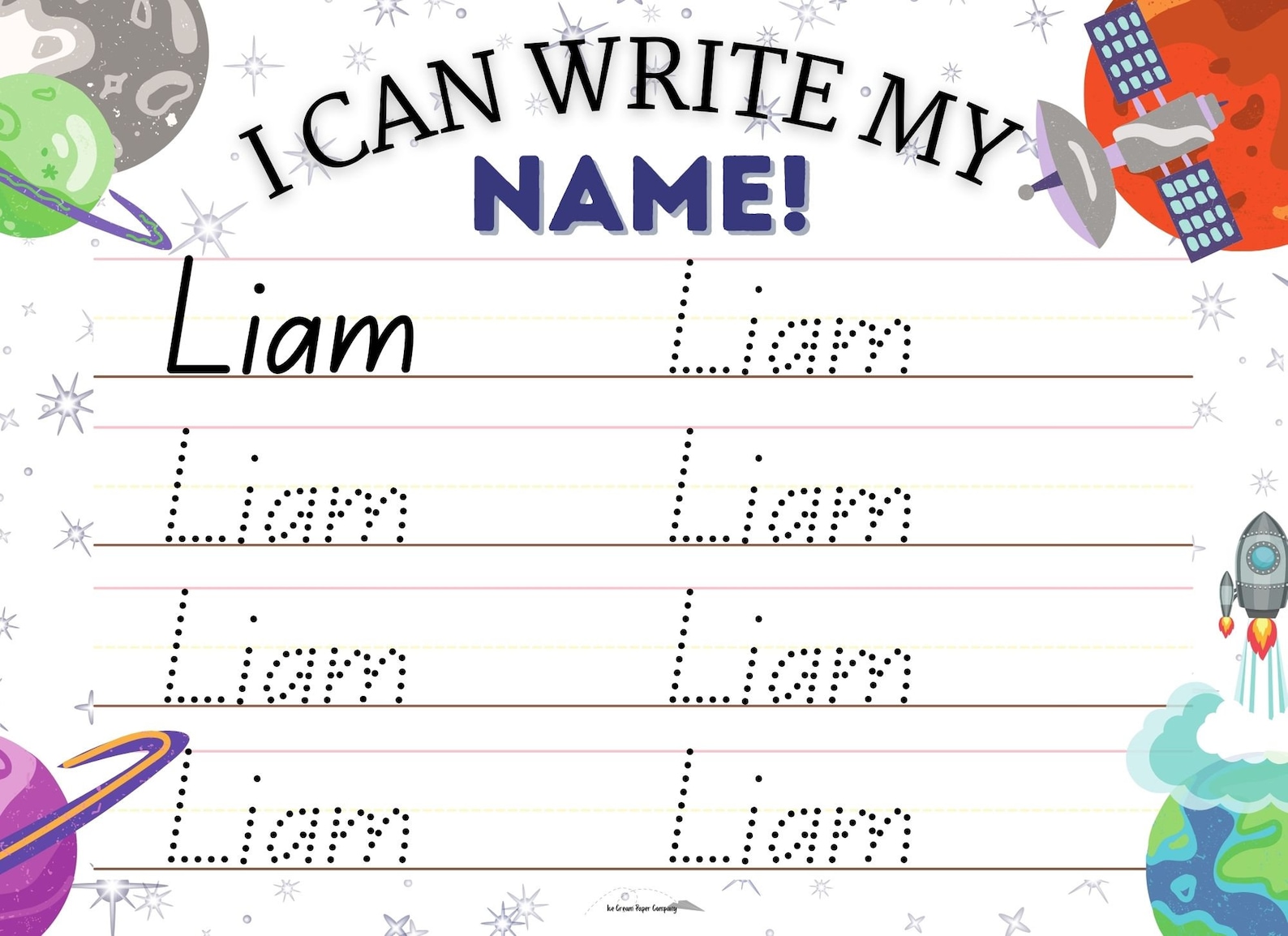 Liam Traceable Name Printable Includes All 9 Styles Beach Etsy