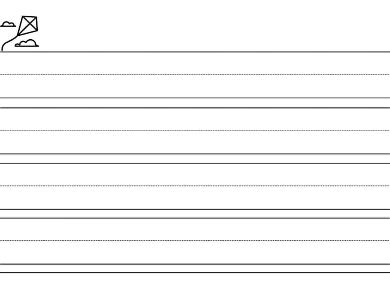 Printable Kindergarten Writing Paper With Manuscript Lines For | Etsy