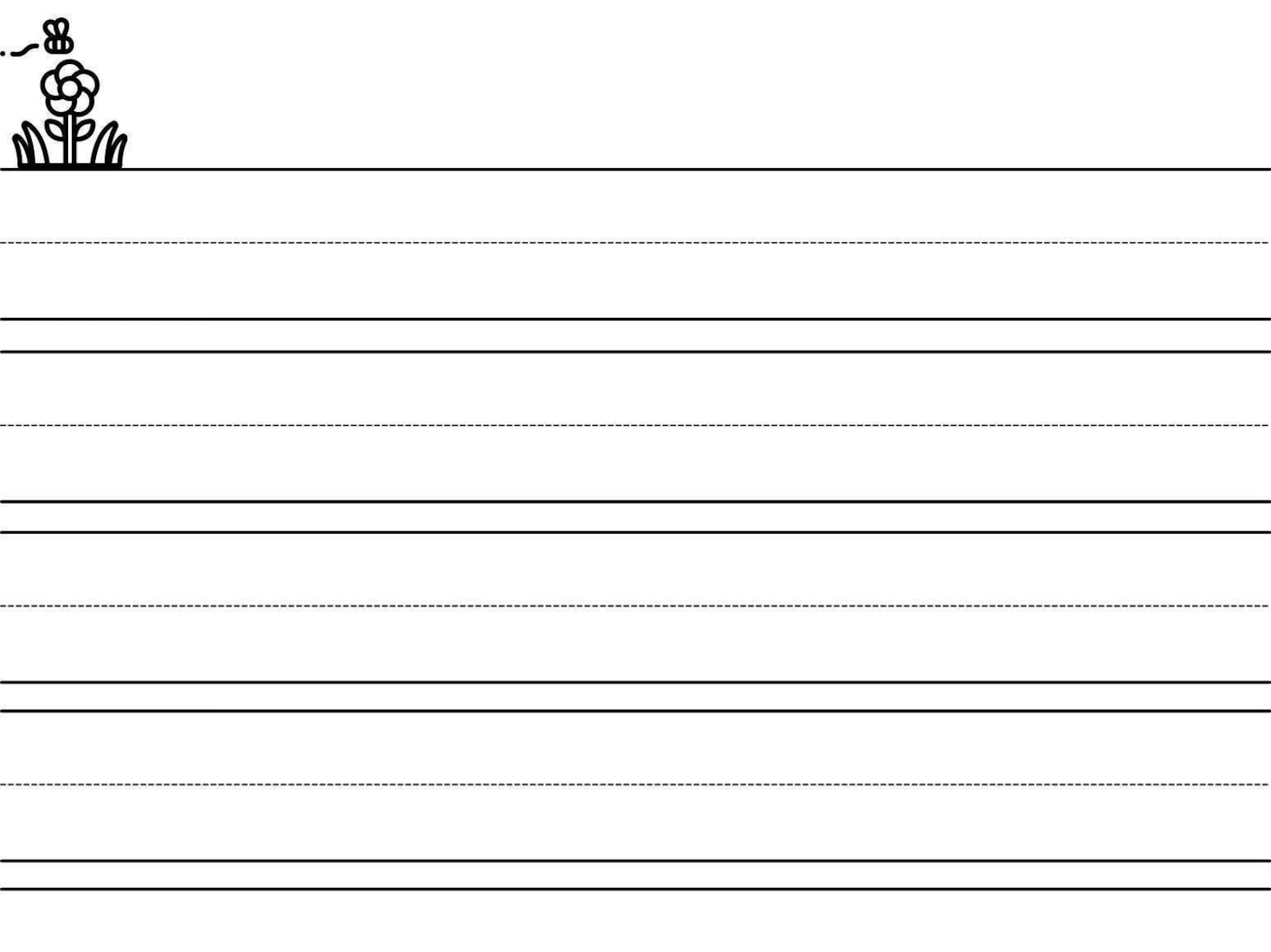 Printable Kindergarten Writing Paper With Manuscript Lines For Etsy