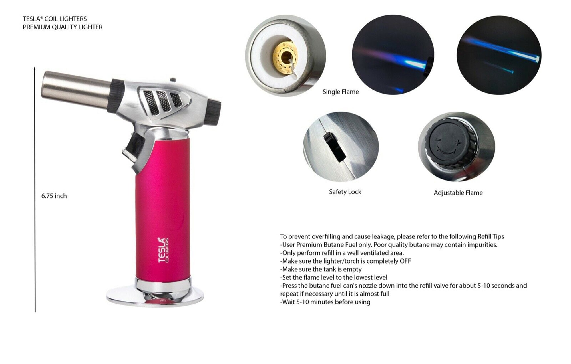 Royal familie tåbelig Puno Tesla® Coil Lighters Powerful Jet Flame Butane Refillable - Etsy