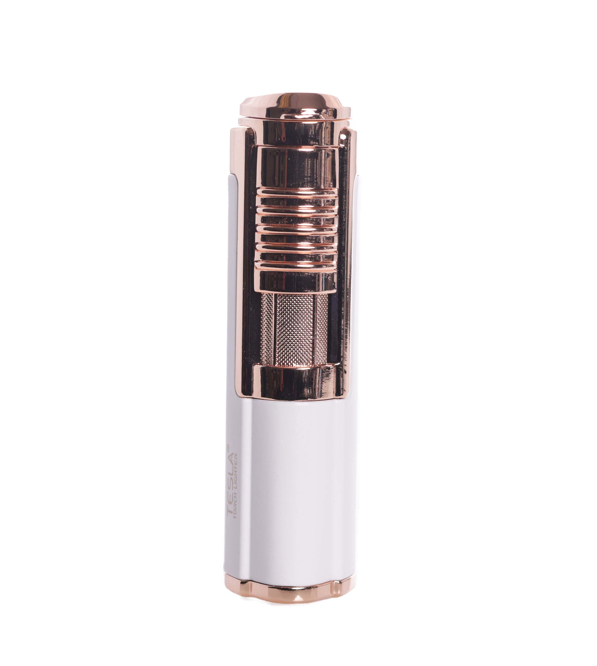 Tesla Coil Lighters Chrome/Stainless Steel Design 45 Degree Single Flame  Adjustable Butane Torch Lighter With Cigar Punch - Assorted Colors -  Display